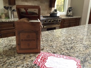 cigar box with recipes